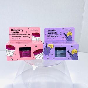 2x Global Beauty Care Moisturizing Lip Mask Lavender Lemonade & Rasberry Souffle